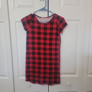 Chic Plaid Kids Dress in Red and Black